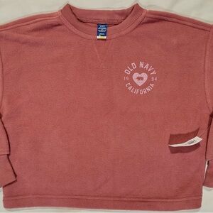 NEW Old Navy Girls S (6-7) Mauve Dusty Rose Fleece Pullover NWT Sparkly Glitter